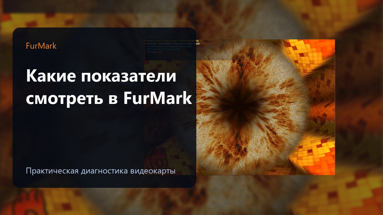 Показатели видеокарты во время теста FurMark